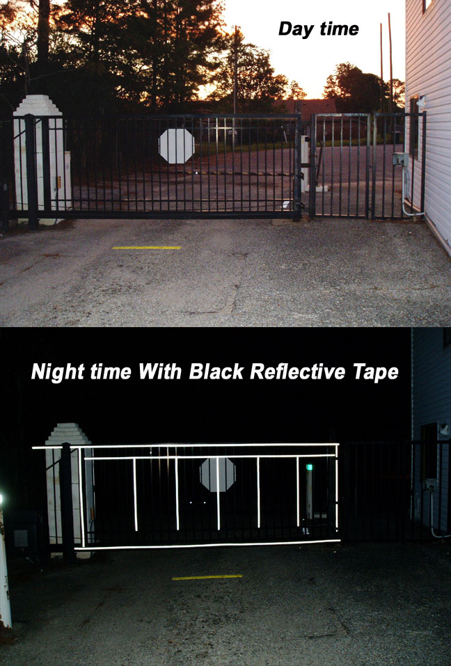 black reflective gate tape